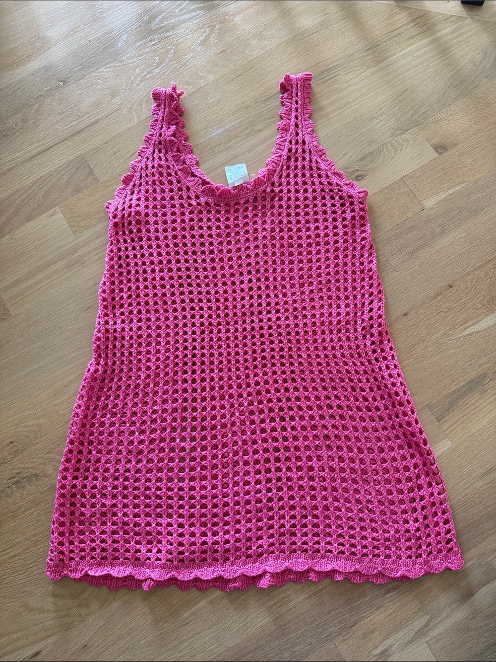 wild fable Hot Pink Crochet Swim Coverup Tank